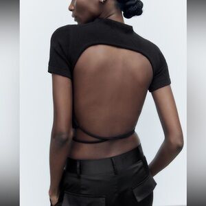ZARA Open Back Crop Top